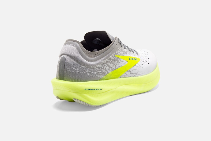 Brooks Hyperion Elite 2 Spikes Shoes Mens - White/Grey/Green - KZQEV-3560